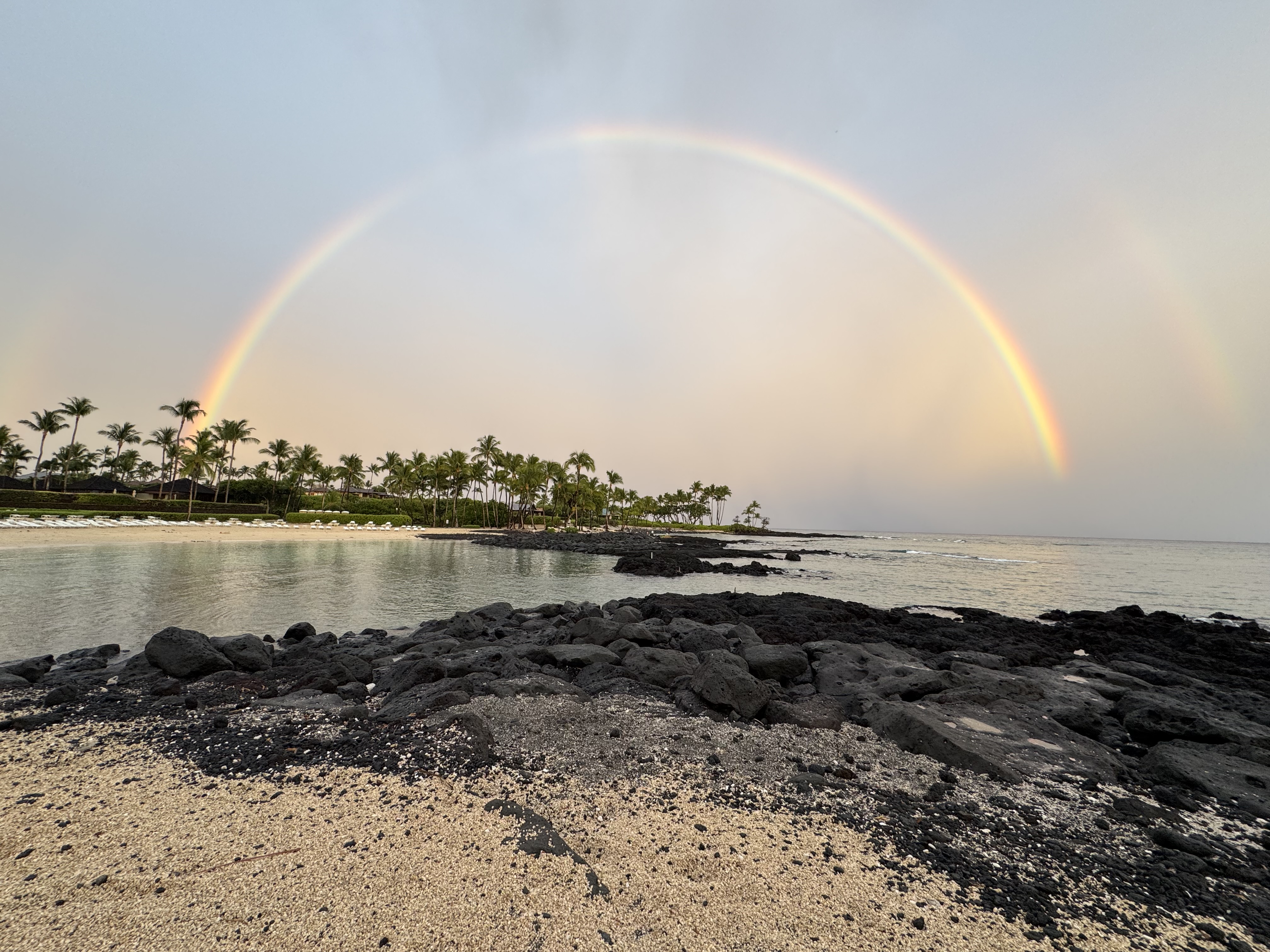 Rainbow over a Hawaii beach